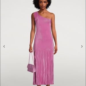 BNWT L’Idee Gigi One-Shoulder Cocktail Dress Hot Pink Size 10 (UK 14)